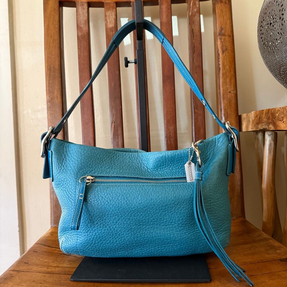 Coach Soho Pebbled Leather Hobo Bag – Teal Blue
